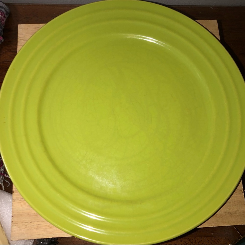 Rachel Ray Double Ridge Apple Green Large 11” Dinner Plate